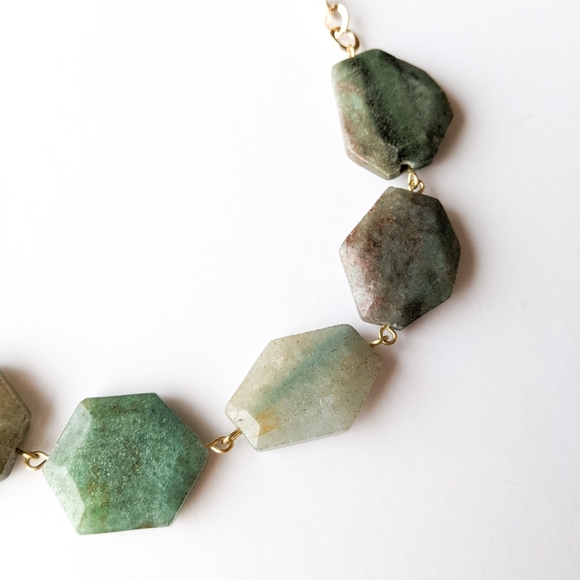 Quartz Stone Statement Gold Chain Necklace - Picture 10 of 14